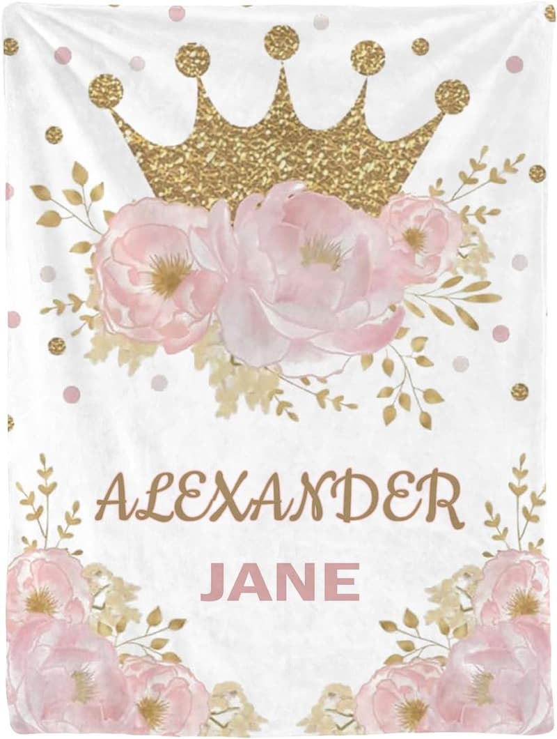 Customizable Baby Blanket for Girls - Personalized with Name