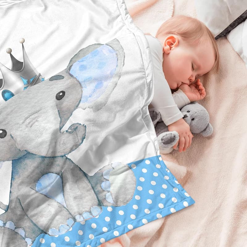 Personalized Elephant Baby Blanket for New Moms and Kids