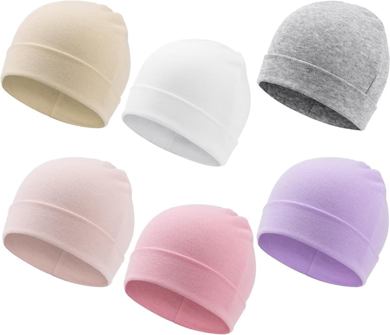 Unisex Cotton Baby Beanie Hats for Newborns (0-6 Months)