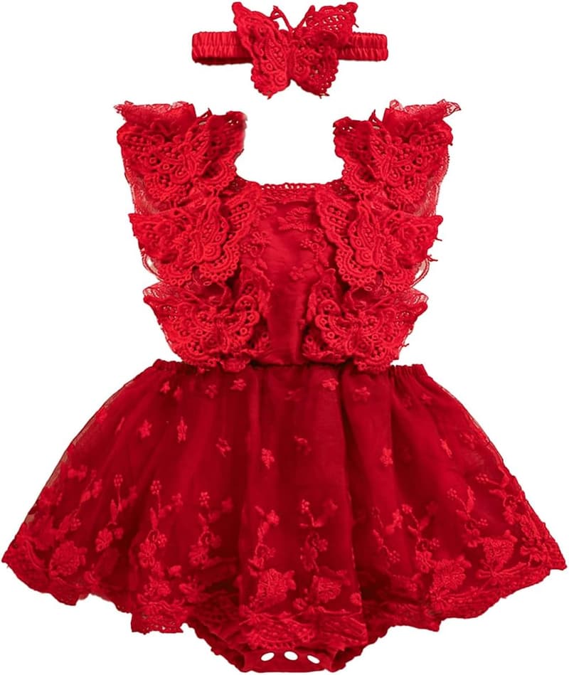 Summer Lace Floral Romper Bodysuit for Newborn Baby Girls