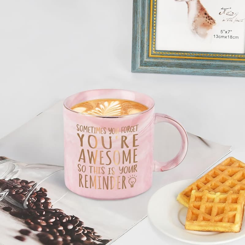Teacher Appreciation Gift - 12 Oz Pink Inspirational Mug for Women