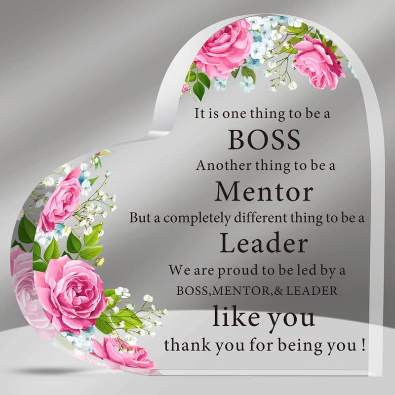 Boss Lady Acrylic Desk Decor with Inspirational Quotes for Women