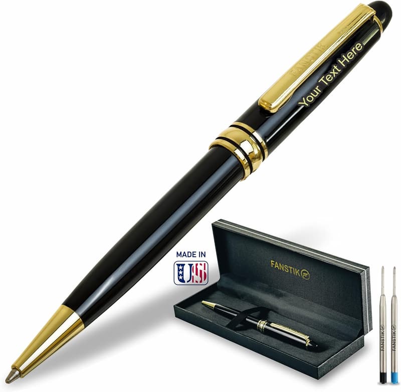 Personalized Luxury Black-Gold Ballpoint Pens for Men and Women