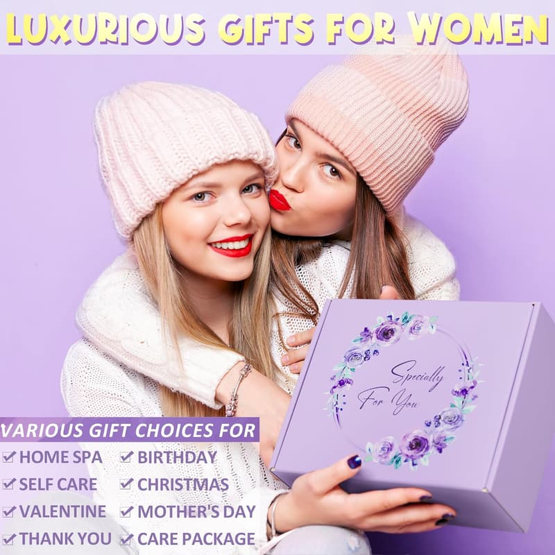 Lavender Spa Gift Basket for Women - 10PCS Self Care Set