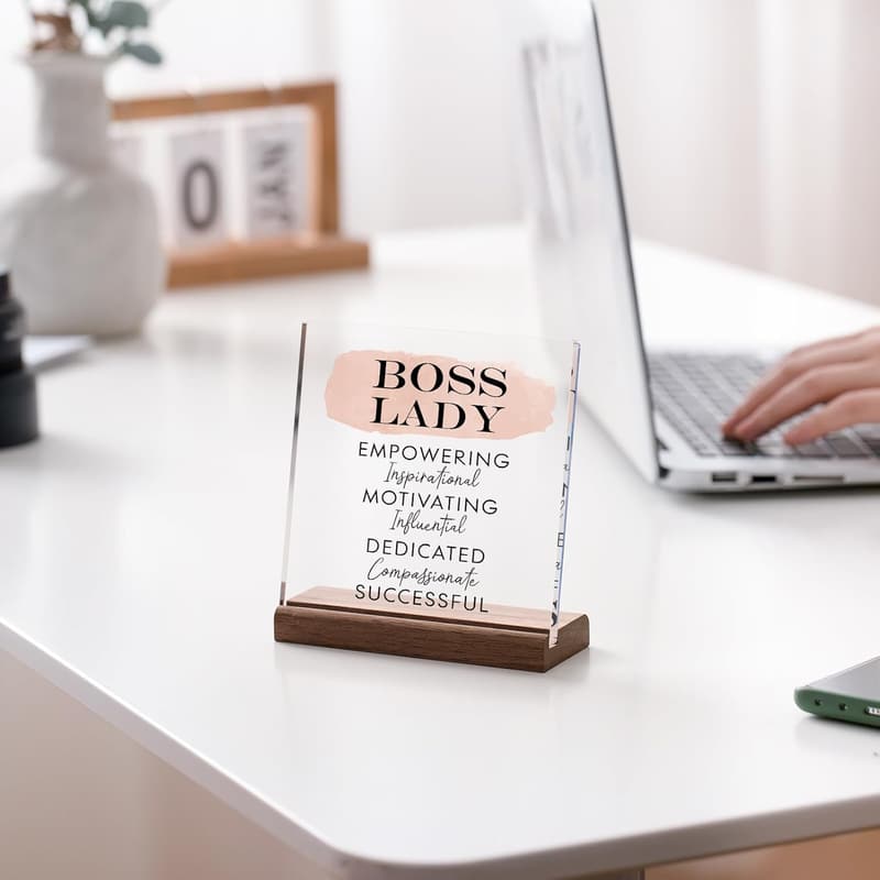 Boss Birthday Gift: Acrylic Desk Decor for Women