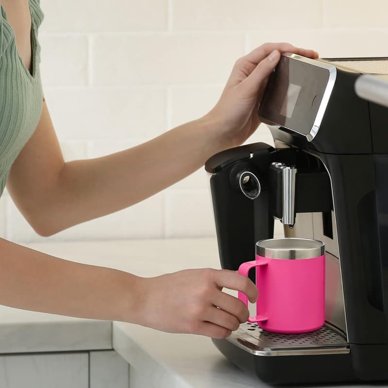 Black Stainless Steel Insulated Coffee Mug with Handle