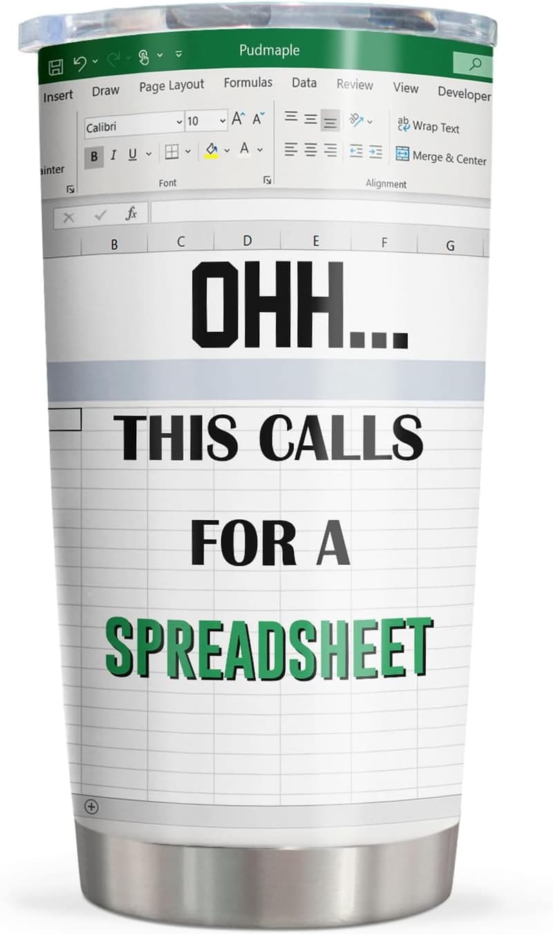 Funny Spreadsheet Mug - 20oz Tumbler for Accountants