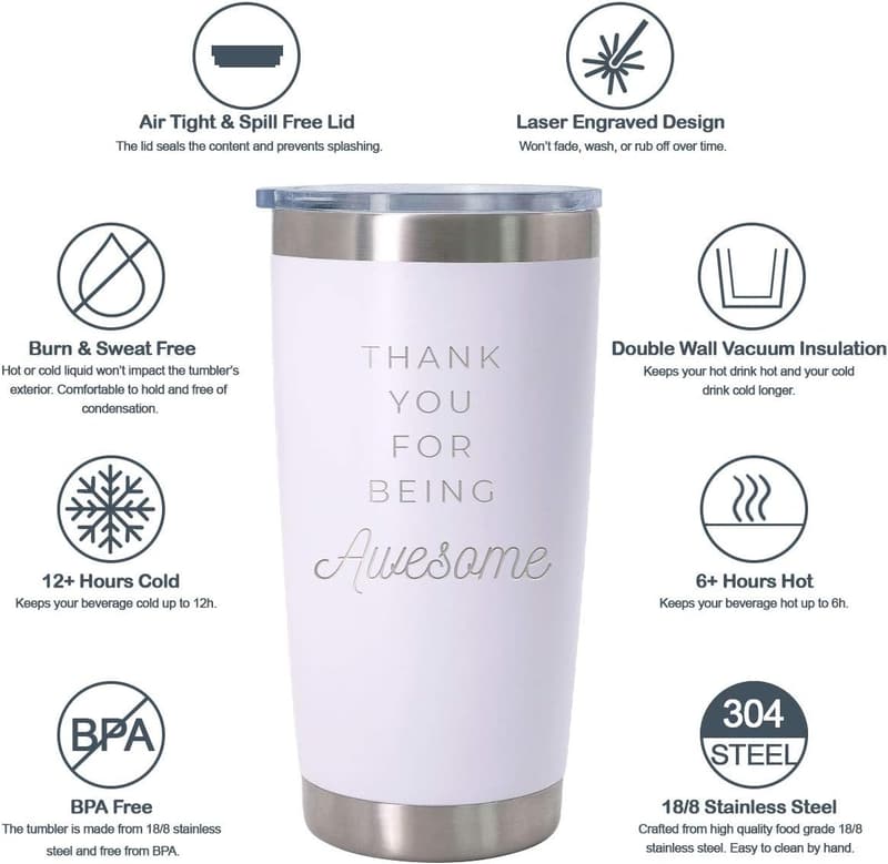 Gratitude Gift Tumbler - 20 oz Insulated Stainless Steel