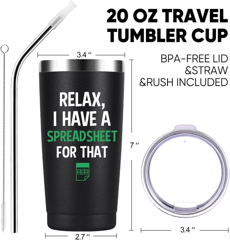 Funny Accountant Tumbler - 20oz Insulated Steel Mug for Boss