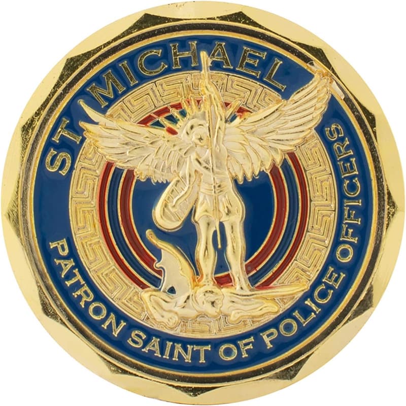 Saint Michael Challenge Coin for Police Officers with Gift Box