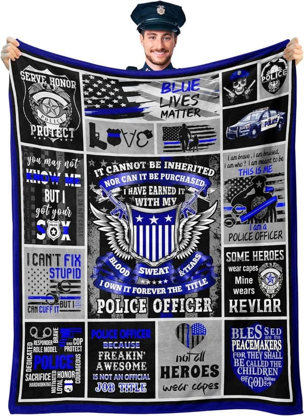 Christmas Police Officer Throw Blanket – 50
