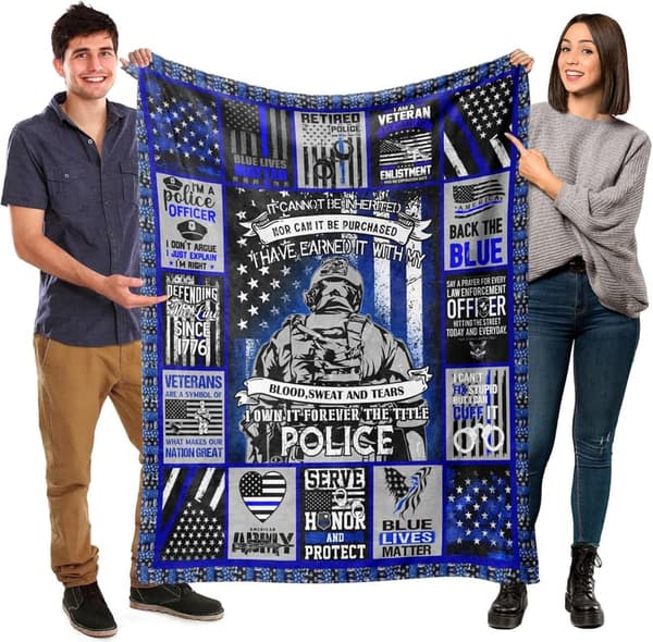 Thin Blue Line Fleece Blanket - Perfect Gift for Police Officers