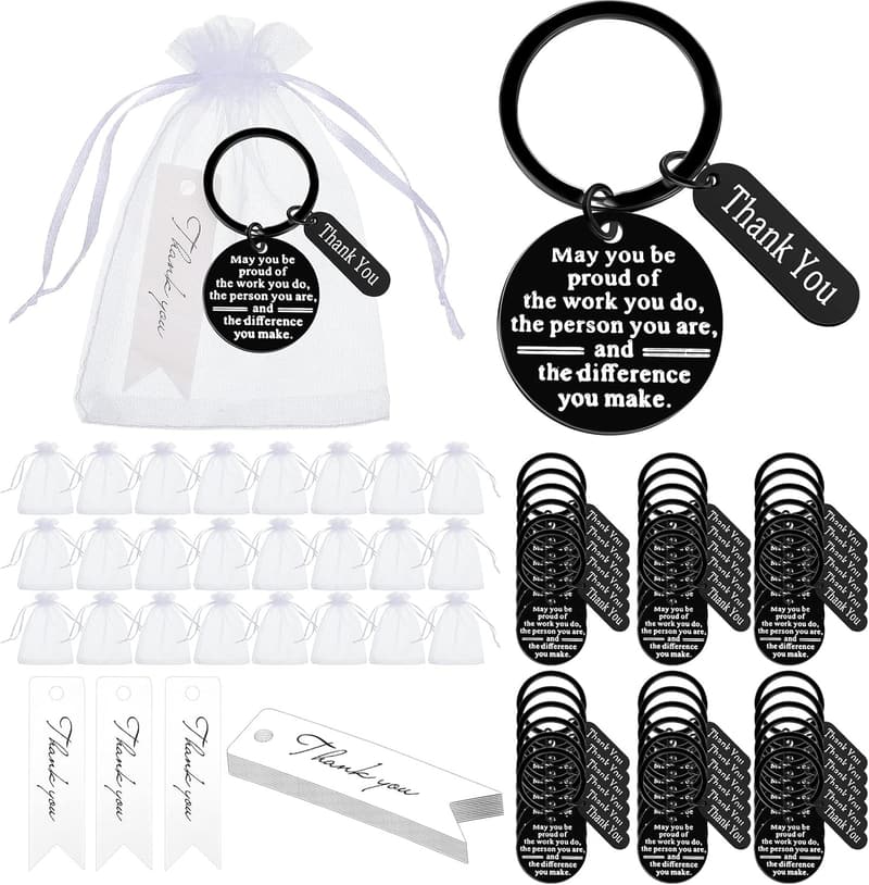 Employee Appreciation Keychains - 150 Bulk Thank You Gifts