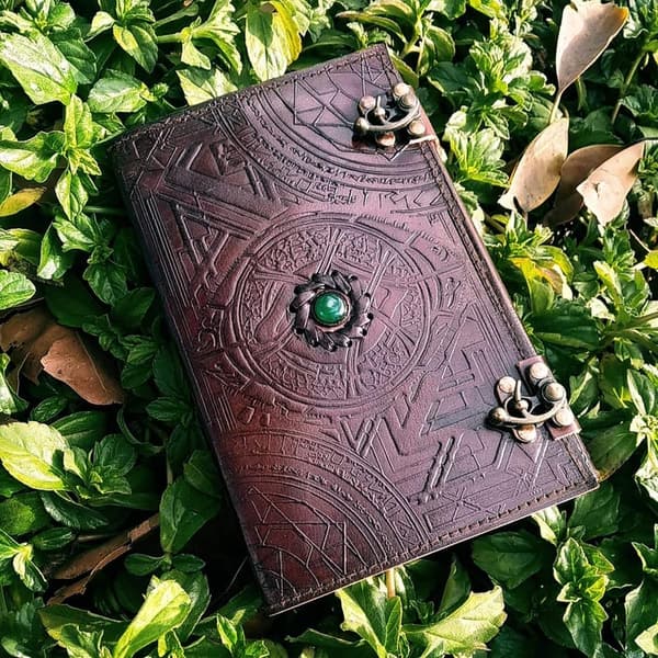 Handmade Leather Journal with Vintage Lock - Doctor Strange Design