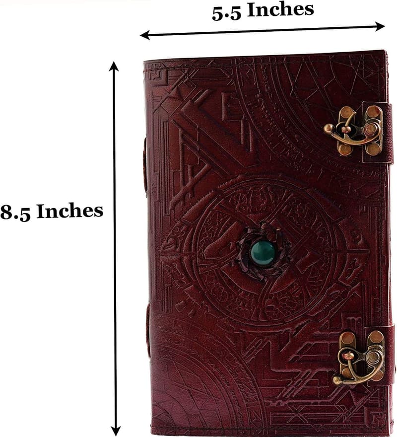 Handmade Leather Journal with Vintage Lock - Doctor Strange Design