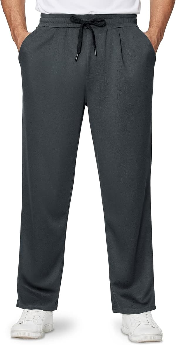 Men's Casual Open Bottom Sweatpants with Drawstring and Pockets