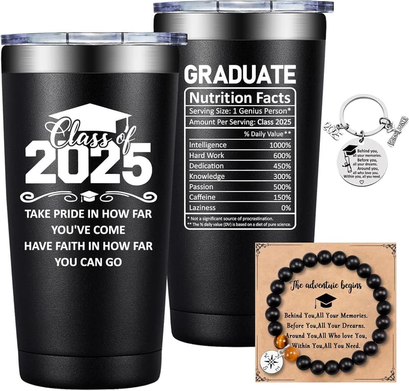 2025 Graduation Tumbler Mug for Him - 20 oz