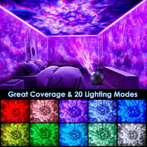 Galaxy Projector with White Noise & Bluetooth - Cute Teen Room Decor