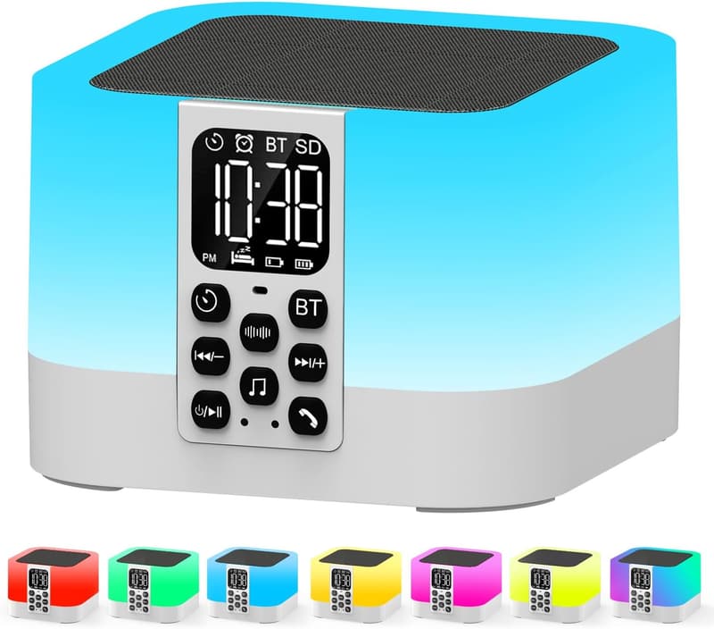 Multi-Color Bluetooth Night Light Alarm Clock for Teens