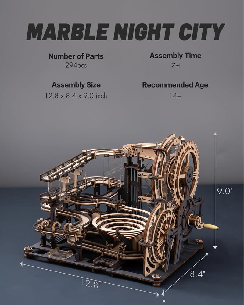 3D Wooden Puzzle Model Kit - Marble Night City for Adults