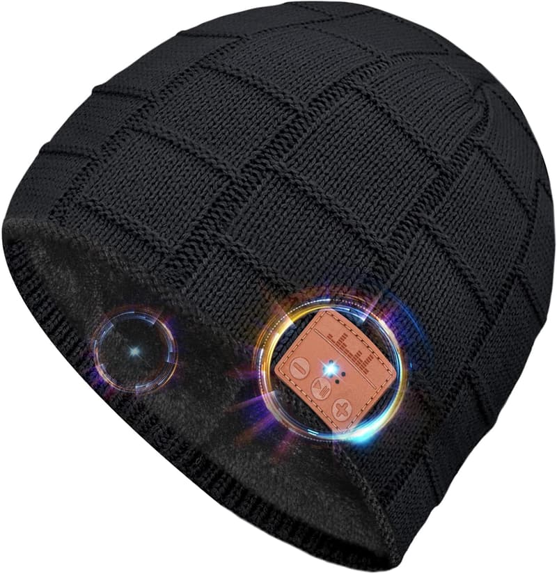 Bluetooth Beanie for Men - Christmas Tech Gift with Headphones