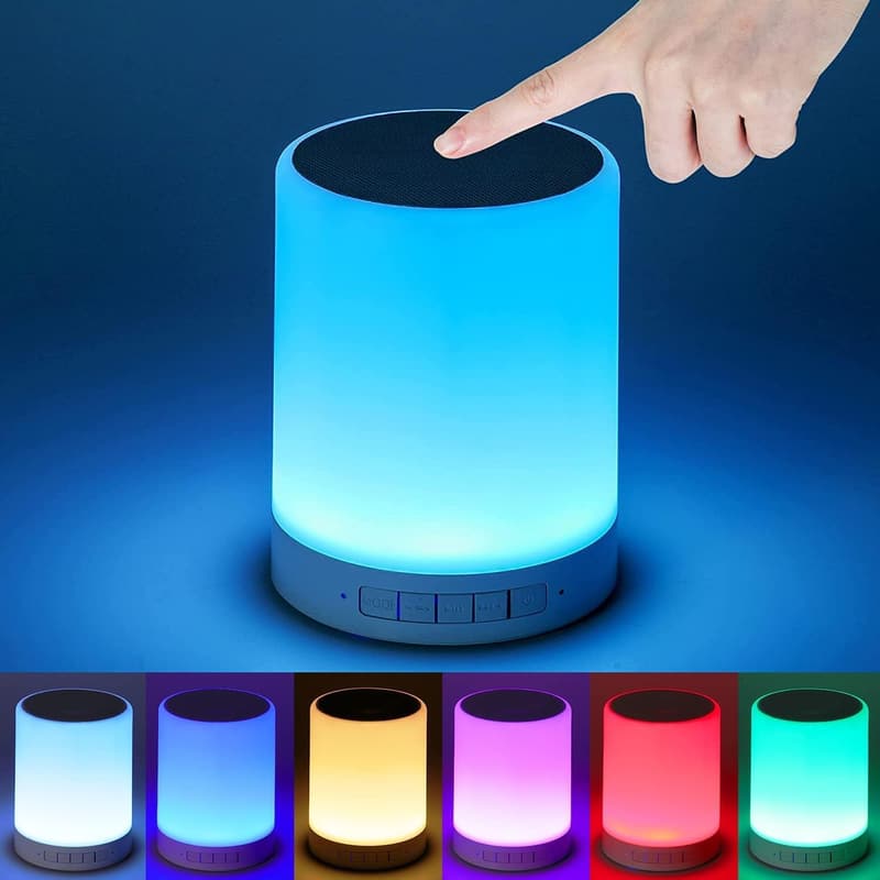 Touch Bedside Lamp with Bluetooth Speaker - Great Gift for All Ages