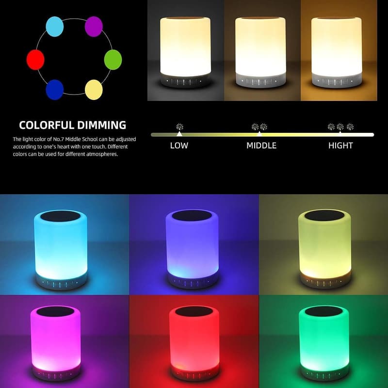 Touch Bedside Lamp with Bluetooth Speaker - Great Gift for All Ages