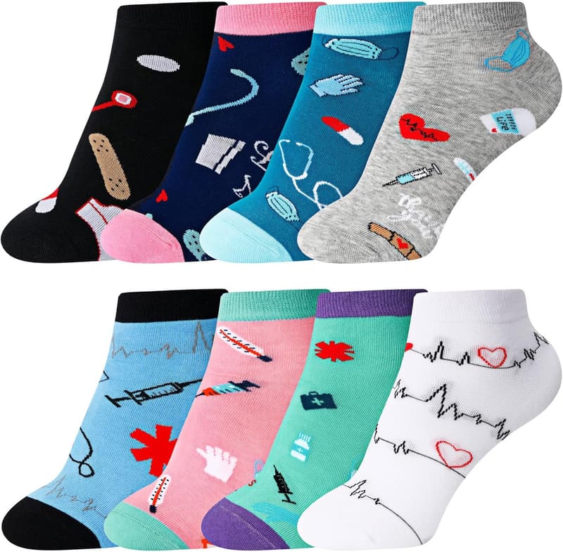 Nurse Appreciation Gift: 8 Pairs of Cute Medical Socks