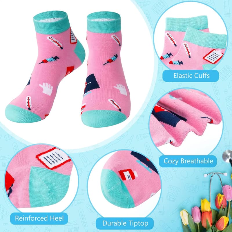 Nurse Appreciation Gift: 8 Pairs of Cute Medical Socks