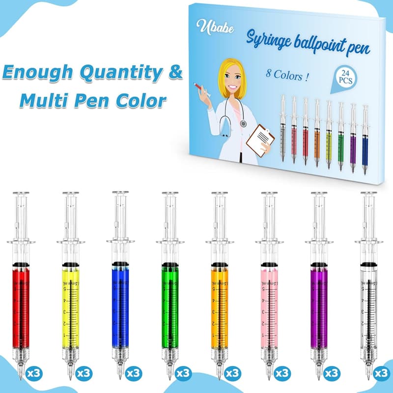 Nurse Week Gifts: 24 Multi-Color Retractable Pens Set