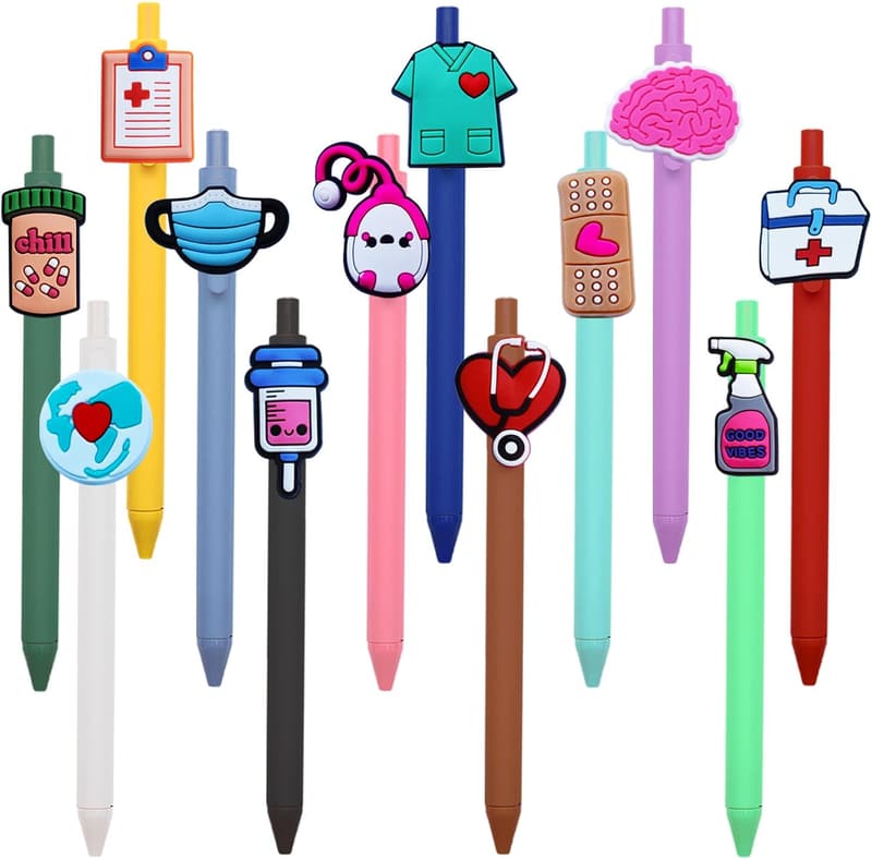 Nurse Appreciation Gift Set: 12 Cute Pens with 6 Refills