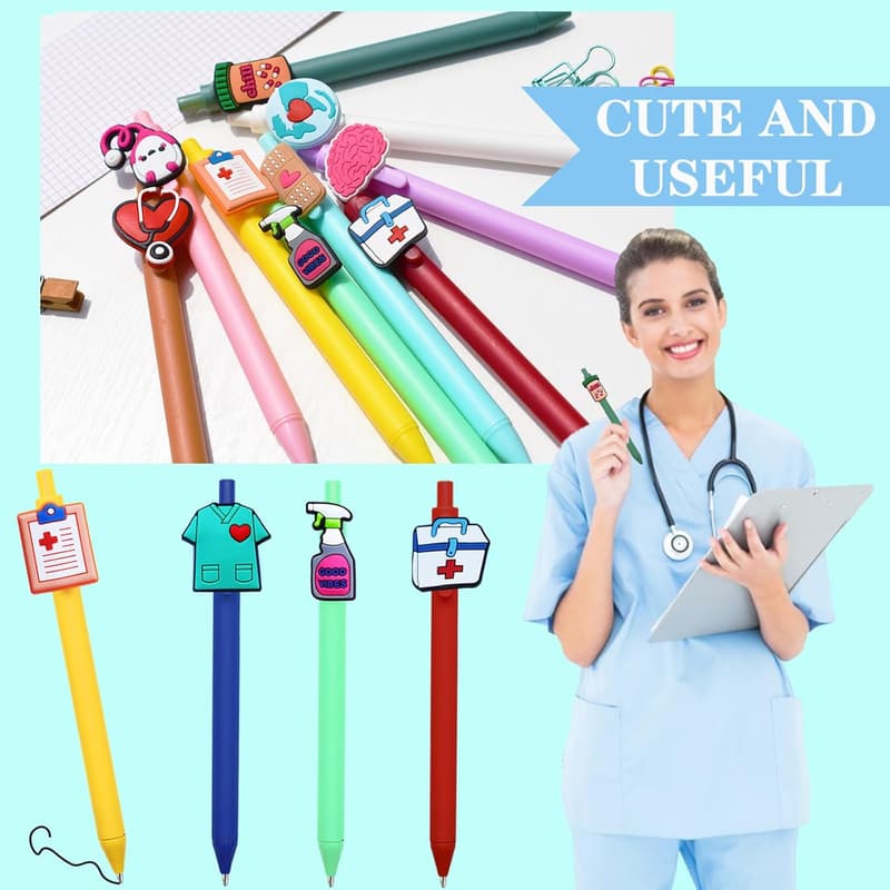 Nurse Appreciation Gift Set: 12 Cute Pens with 6 Refills