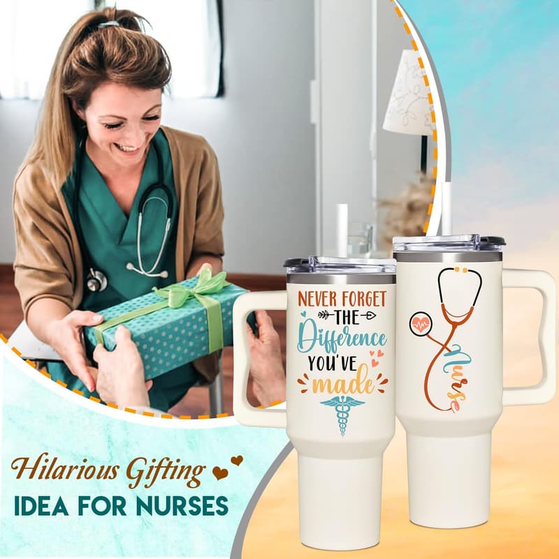 Nurses Week 40oz Tumbler with Handle - Perfect Gift for Nurses