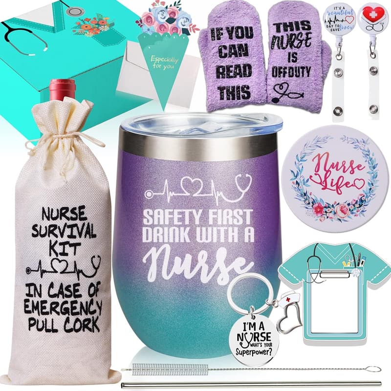 Nurse Appreciation Gift Box - Wine Tumbler Set for Women