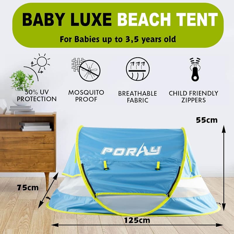 Portable Baby Beach Tent with UPF 50+ Sun Protection