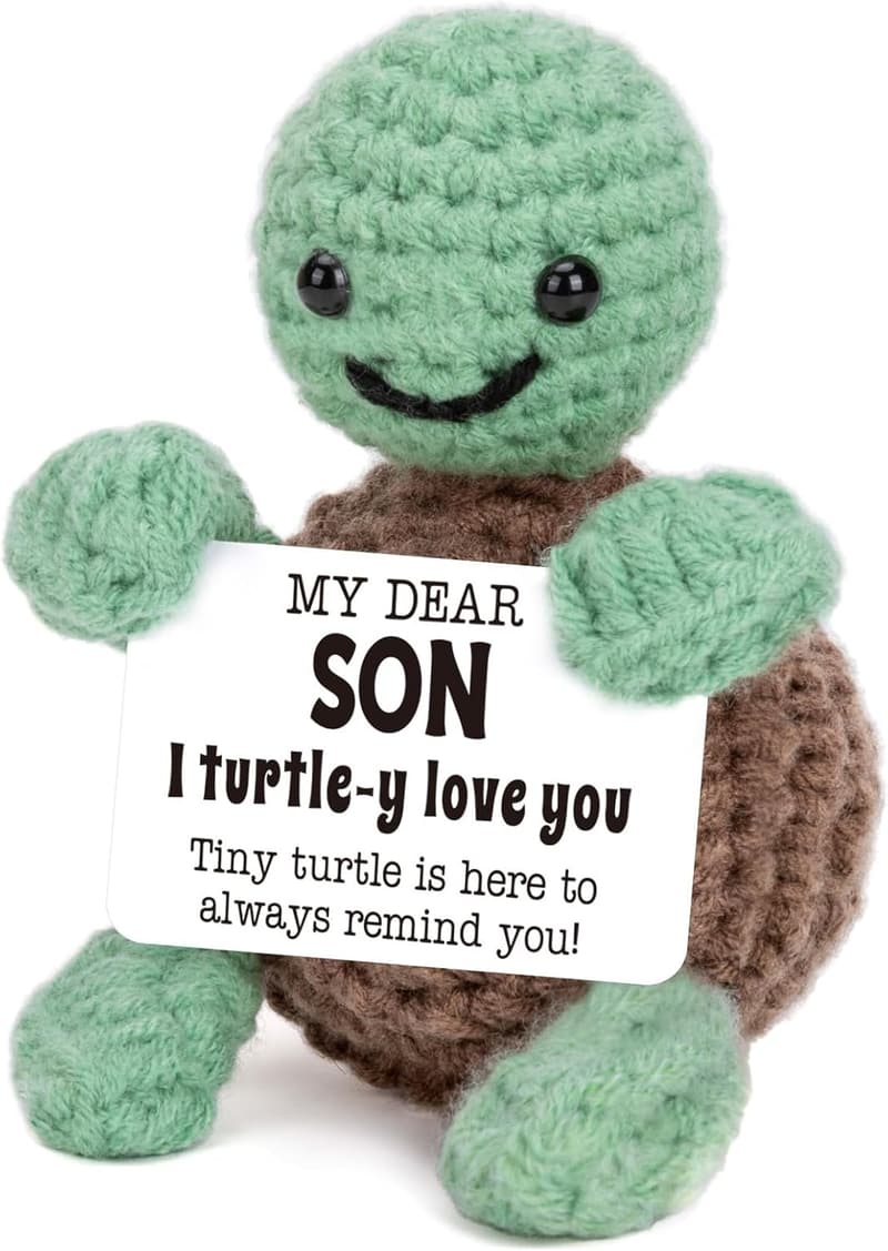 Handmade Crochet Turtle - Funny Father's Day Gift for Son