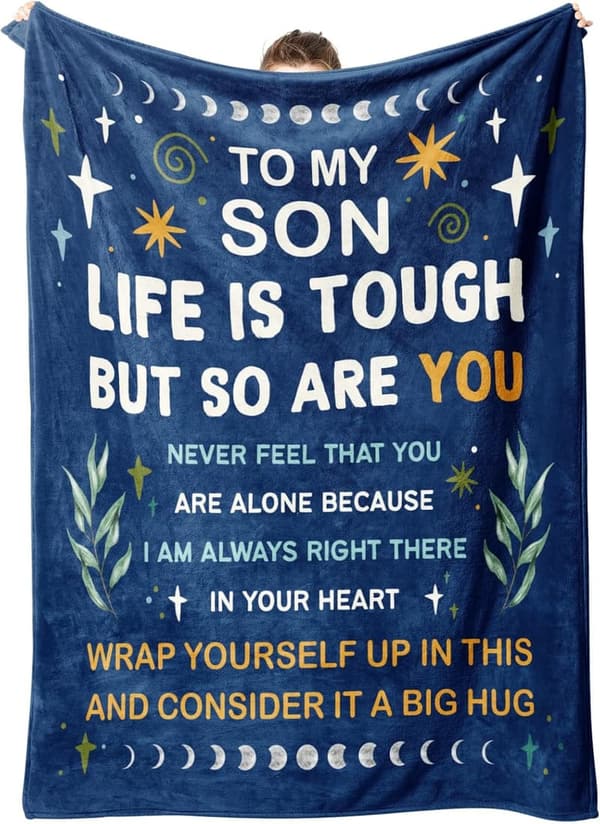 Father's Day Flannel Blanket Gift for Sons, 60