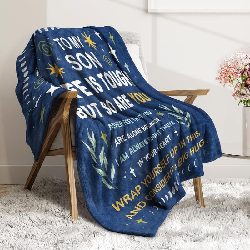 Father's Day Flannel Blanket Gift for Sons, 60