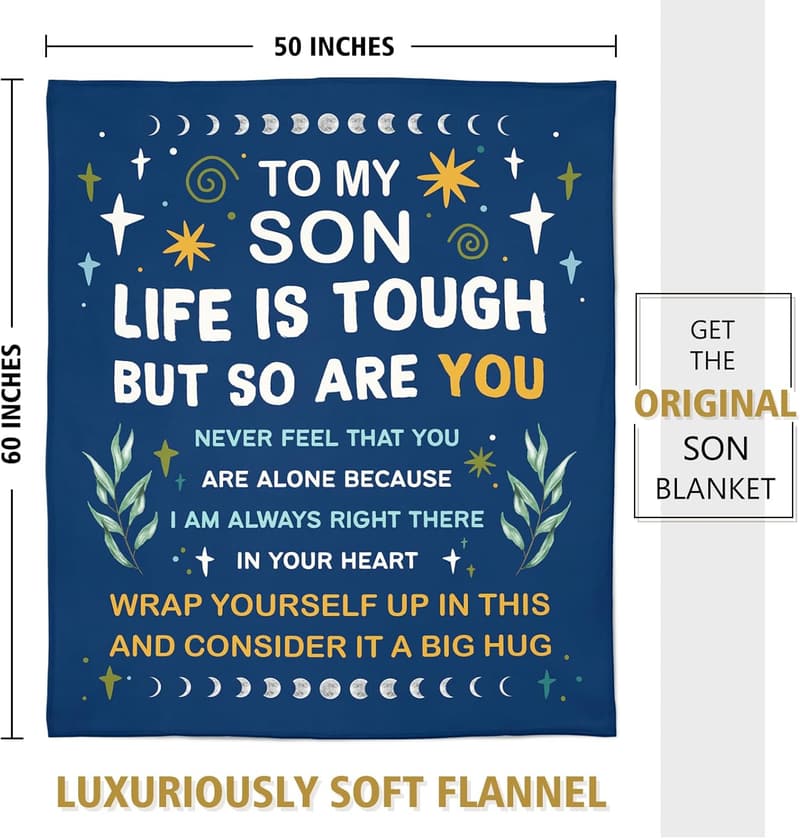 Father's Day Flannel Blanket Gift for Sons, 60