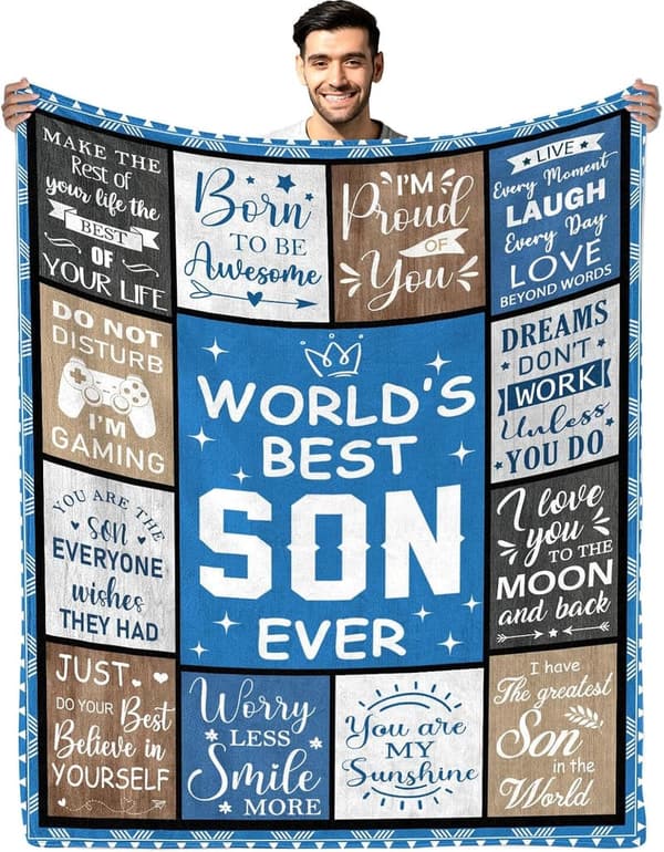 World's Best Son Flannel Blanket - 60