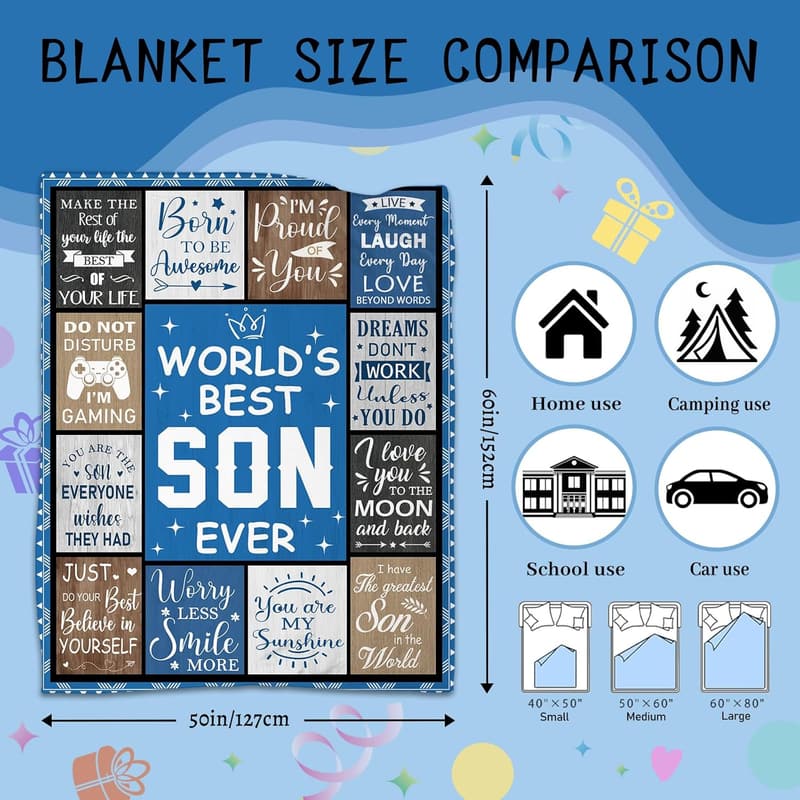 World's Best Son Flannel Blanket - 60