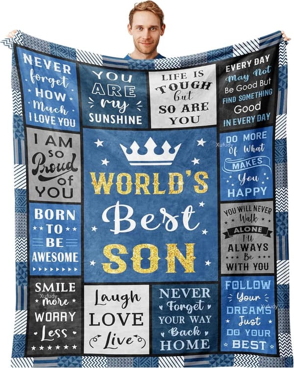 Cozy Blanket Gift for Son - Perfect for Father's Day & Birthdays