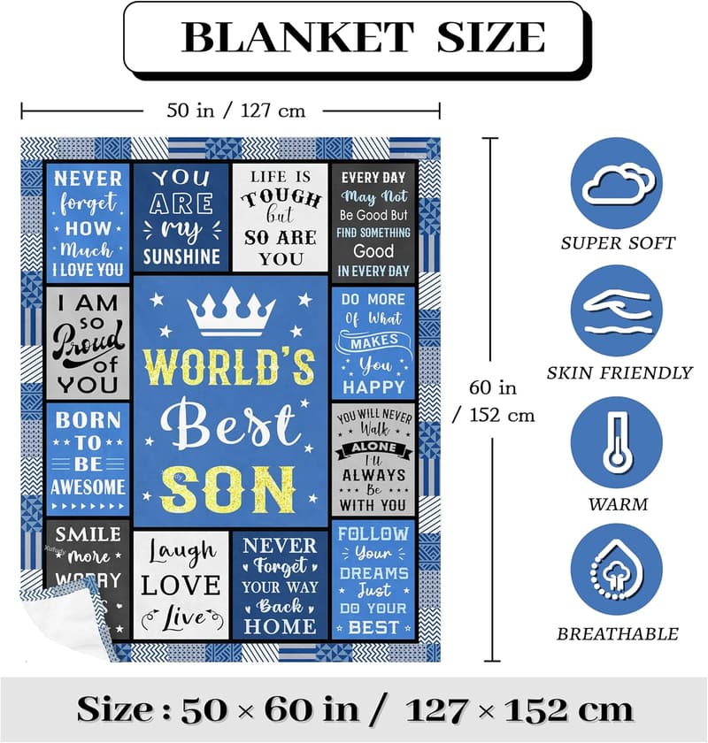 Cozy Blanket Gift for Son - Perfect for Father's Day & Birthdays