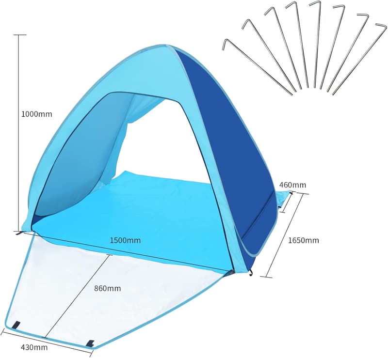 Automatic Pop-Up Beach Tent - UPF 50+ Portable Sun Shelter