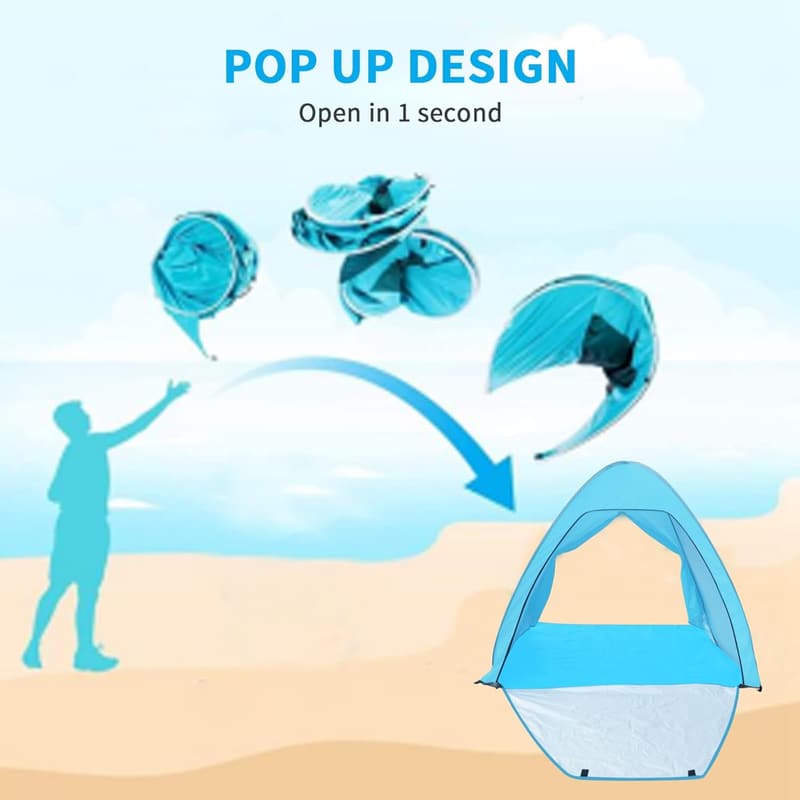 Automatic Pop-Up Beach Tent - UPF 50+ Portable Sun Shelter