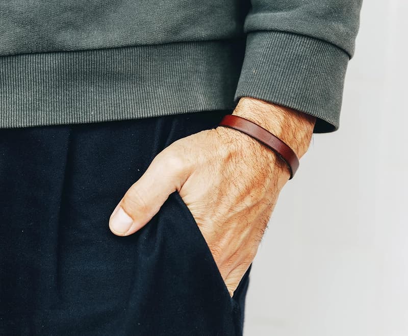 Personalized Leather Bracelet with Hidden Message for Men