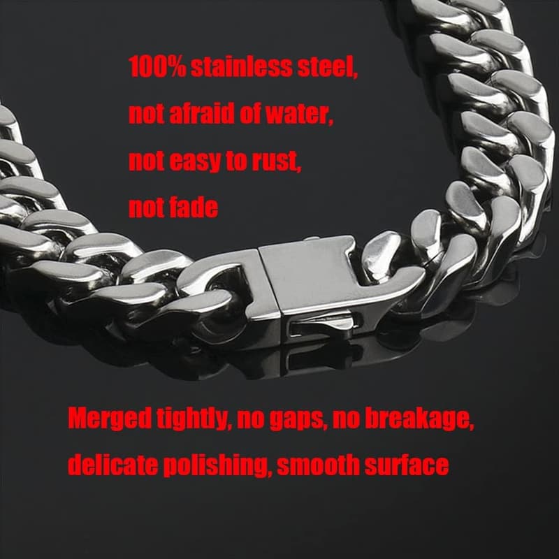Men's 316L Stainless Steel Cuban Chain Necklace with Gift Box