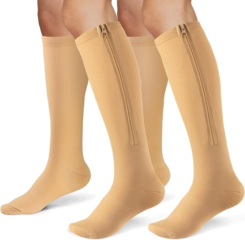 Athletic Compression Socks for Men & Women, 15-20 mmHg, 2 Pairs