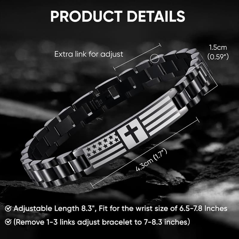 Personalized Christian Faith Engraved Wristband Gift