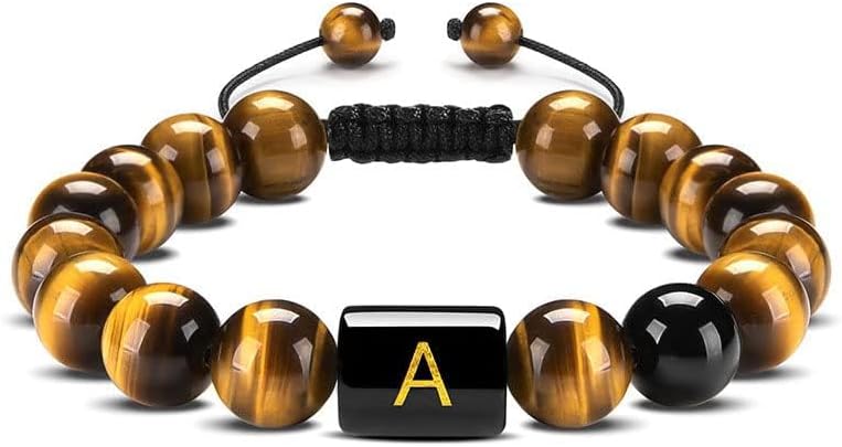 Healing Gemstone Bracelet with Tiger Eye & Black Onyx for Luck
